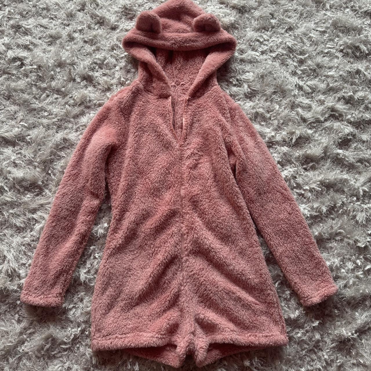 Fluffy bear onesie #pink #onesie #SHEIN Size Depop