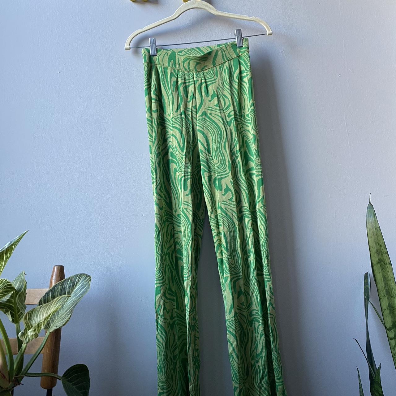 Paloma Wool Claudia Pants. Green Swirl Knit