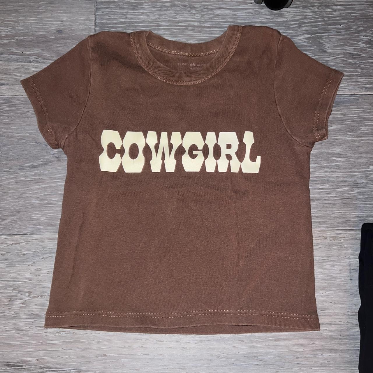 Brown brandy Melville cowgirl top, in perfect... - Depop