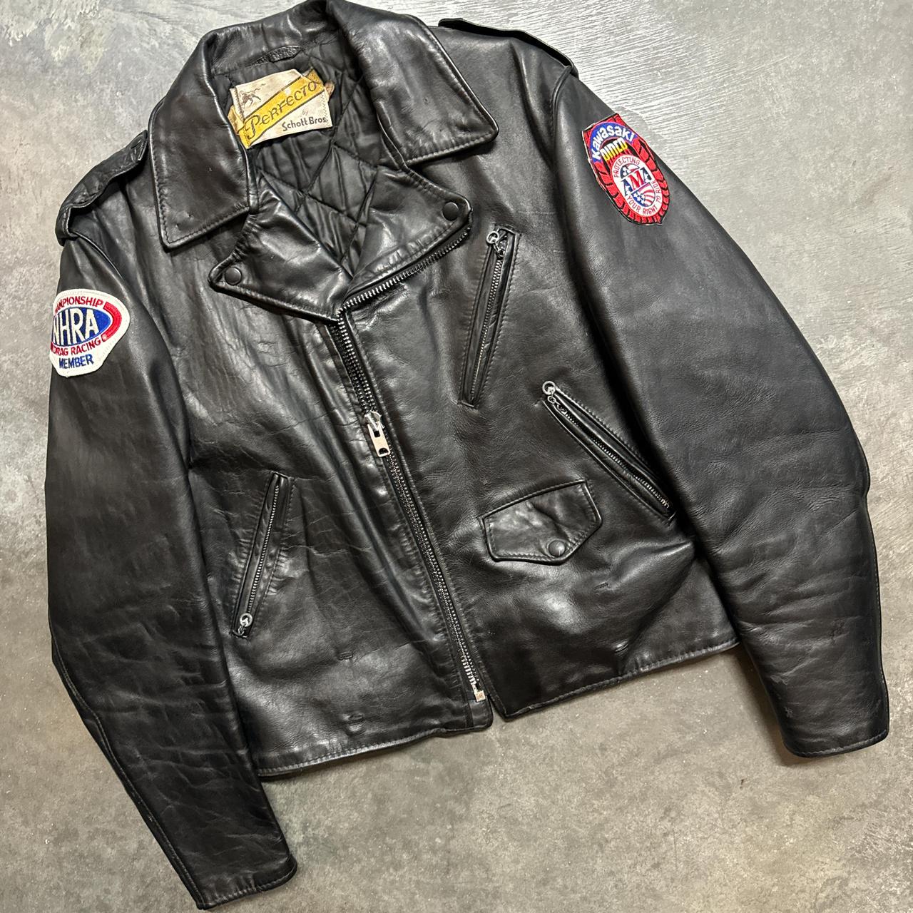 Vintage Schott Bros. buy Perfecto One Star Black Leather Motorcycle Jacket