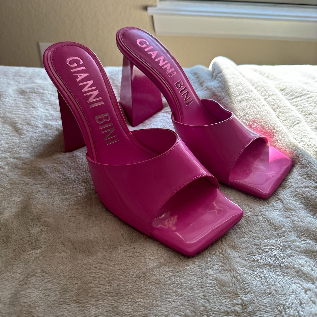 Gianni Bini pink angular heels Size 11 - only worn once - Depop