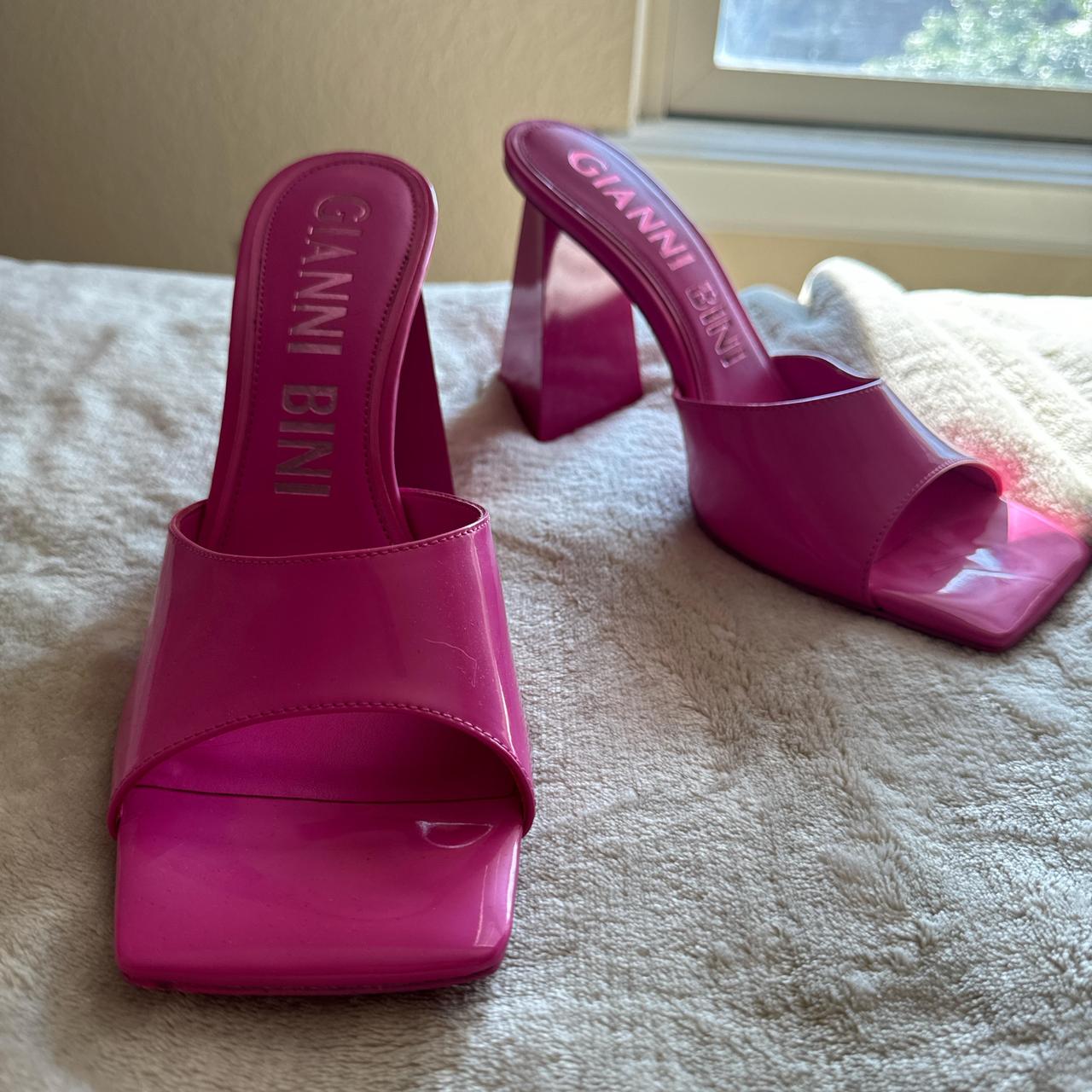 Gianni Bini pink angular heels Size 11 - only worn once - Depop