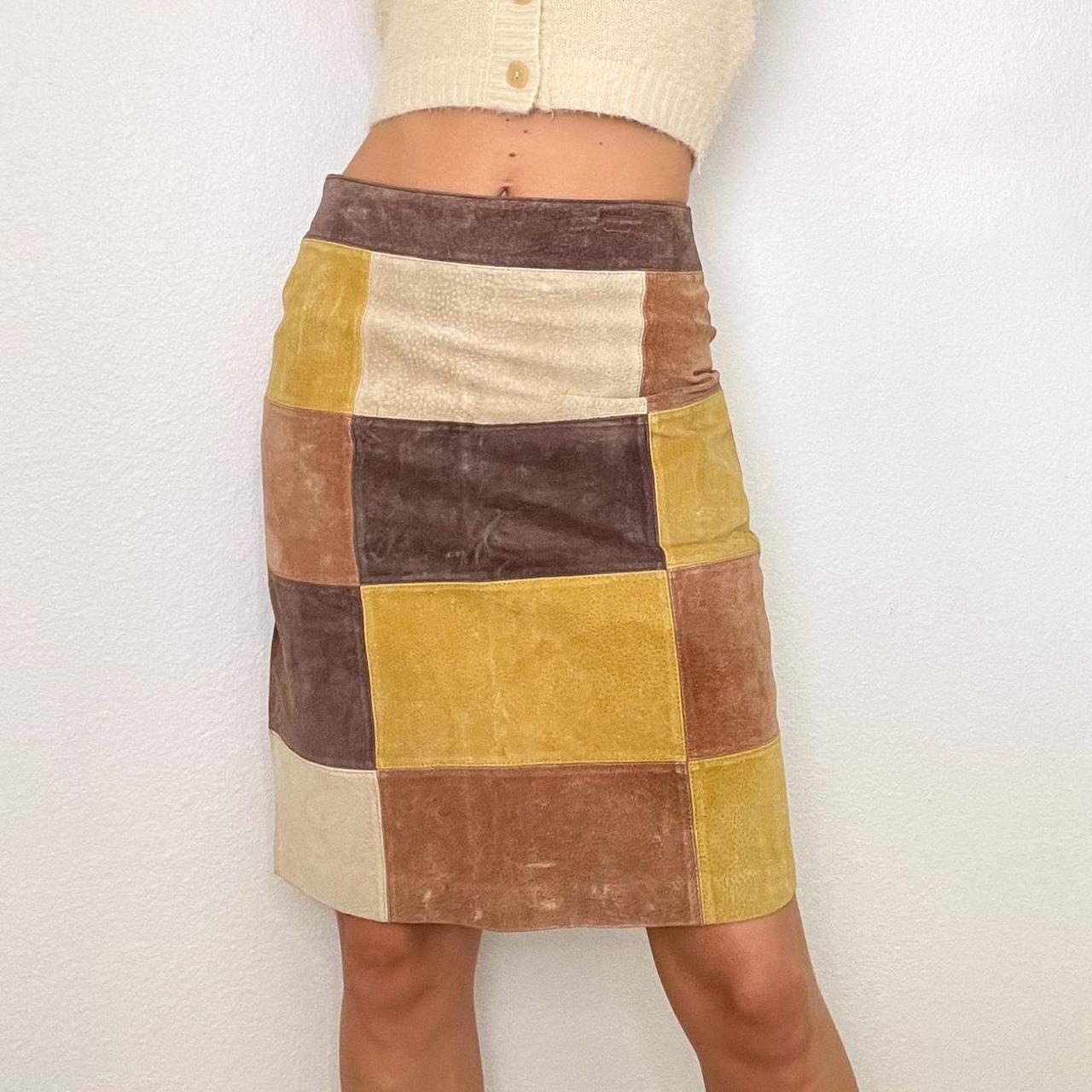 brown suede skirt quilt