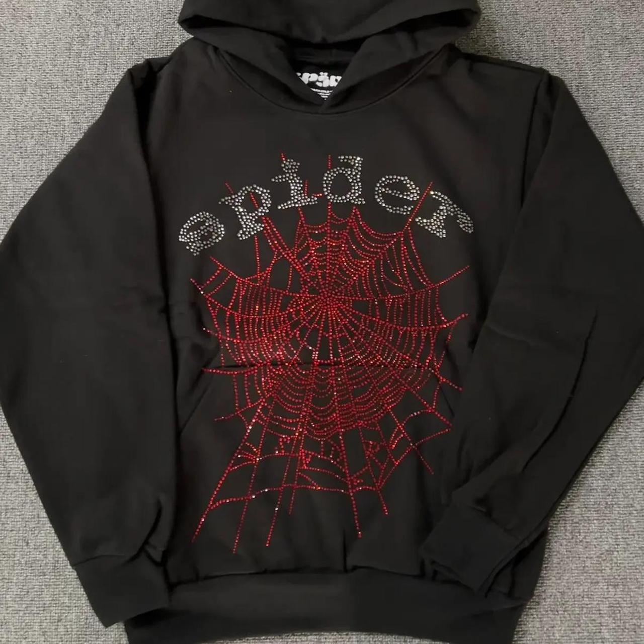 Black and red spider (sp5der) hoodie | Depop