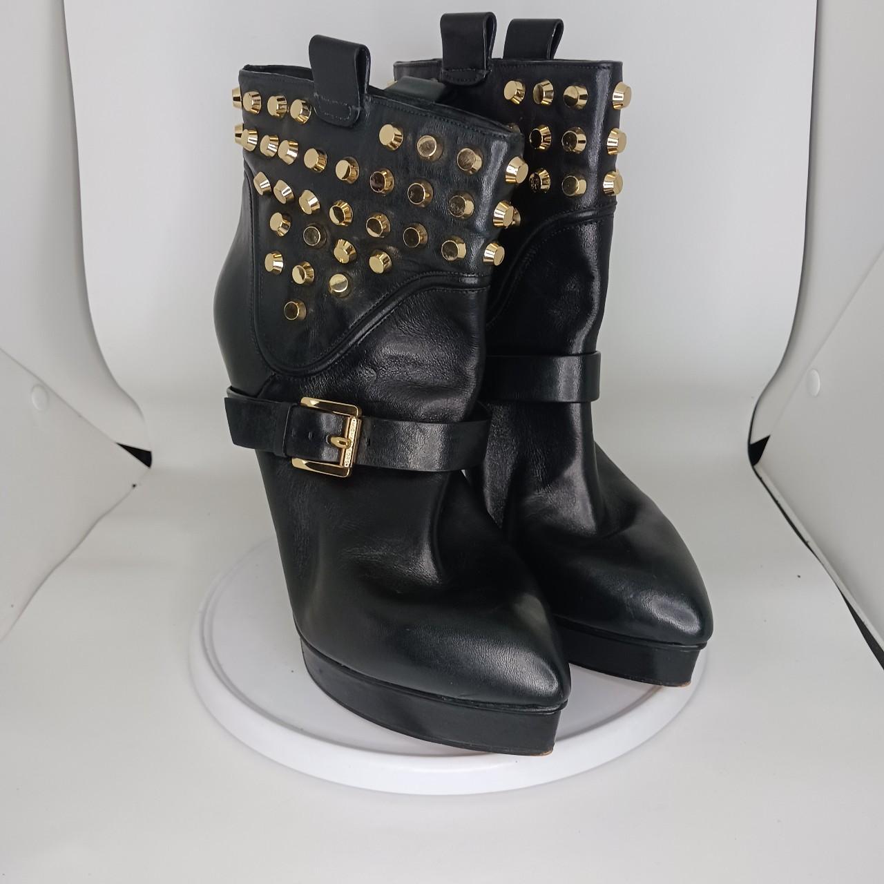 Michael kors black and gold boots online