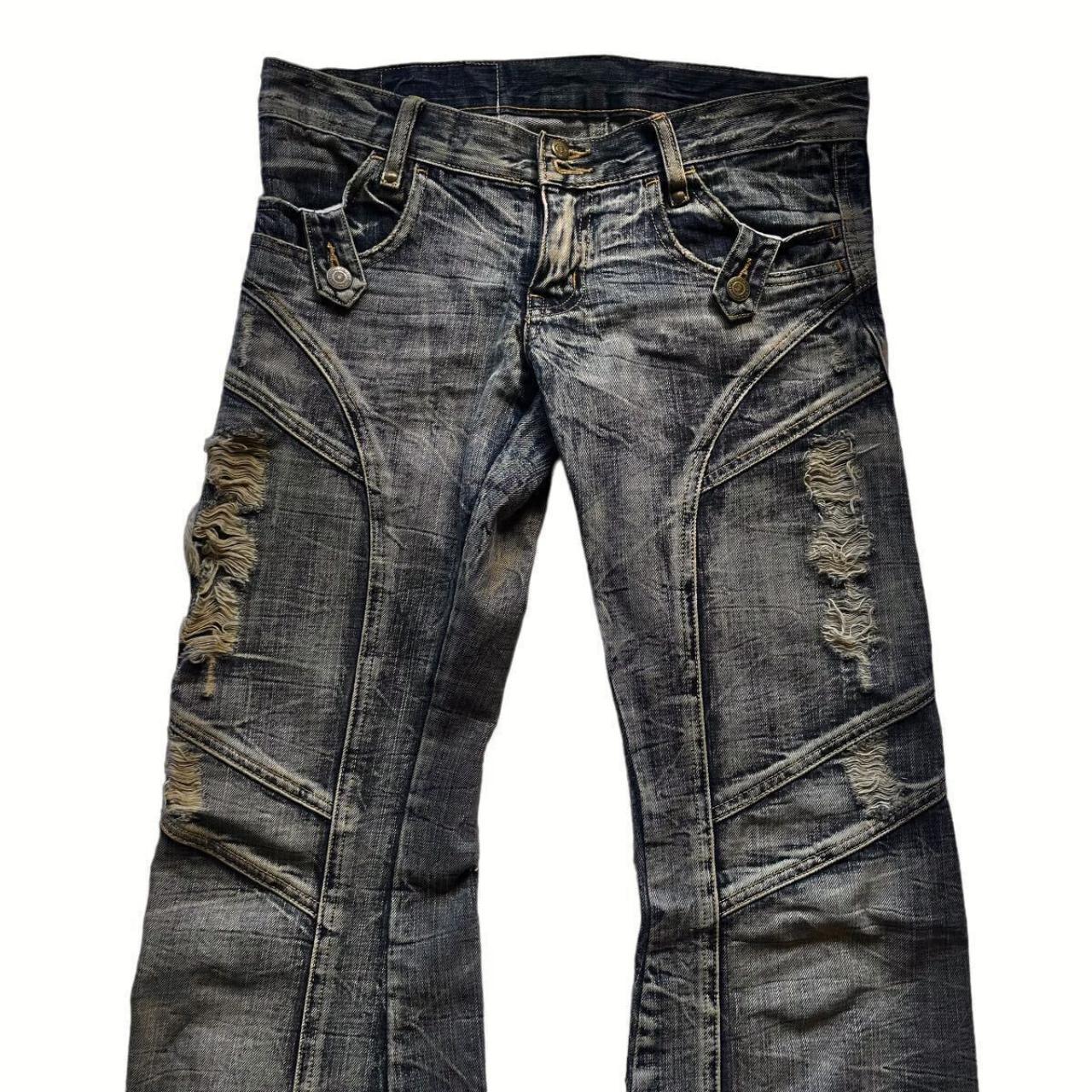 Tornado Mart waxed flare denim neonblack