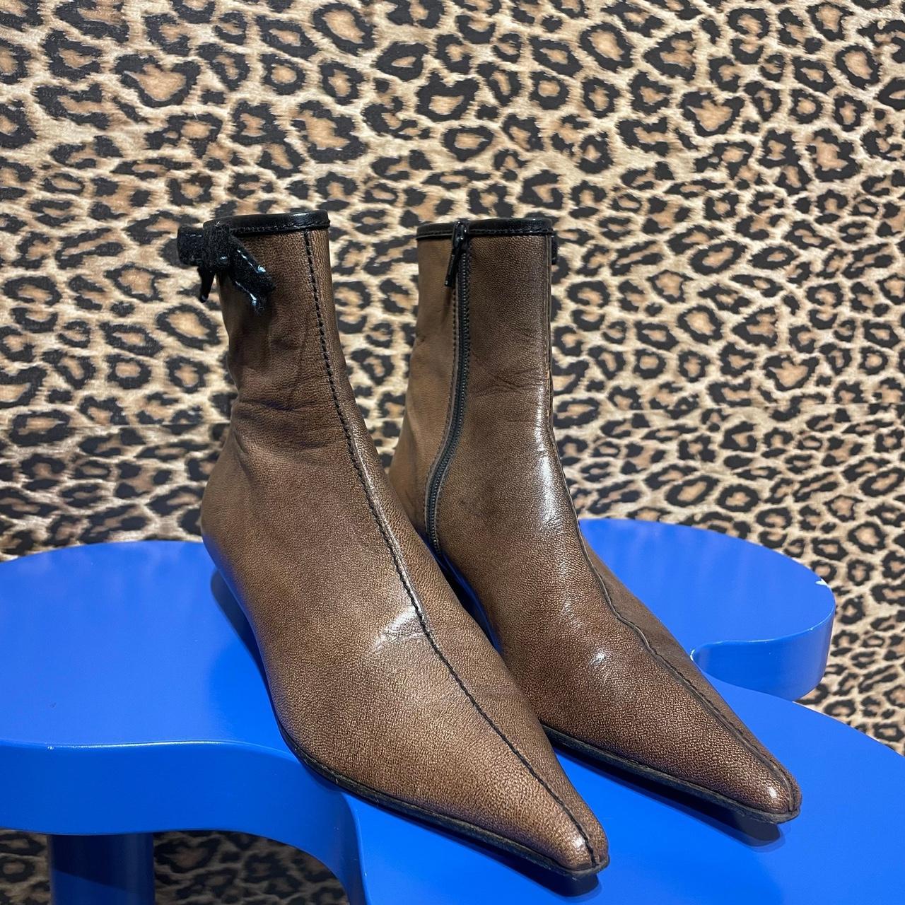 miu miu laced leather boots