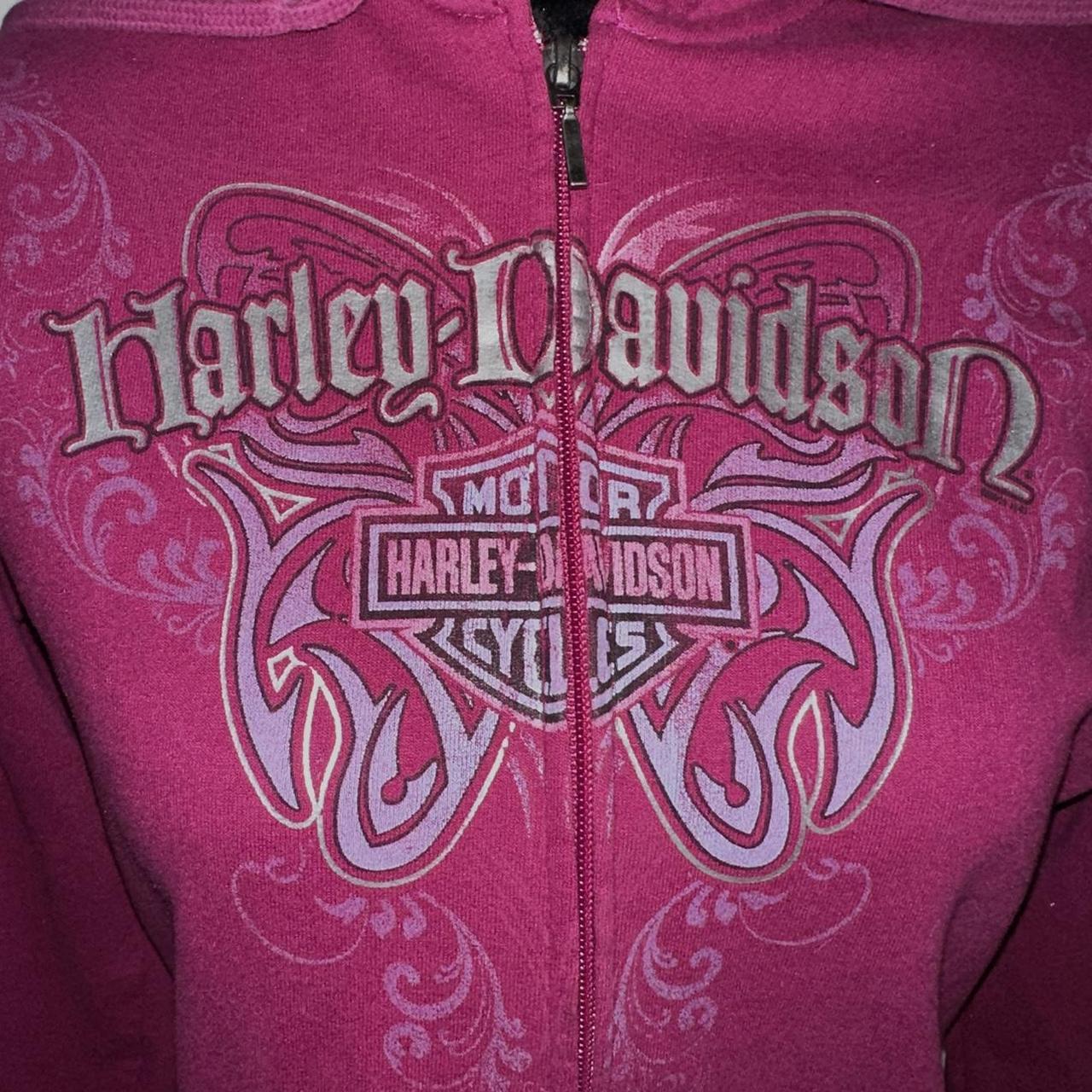 Hot pink Harley Davidson jacket Depop