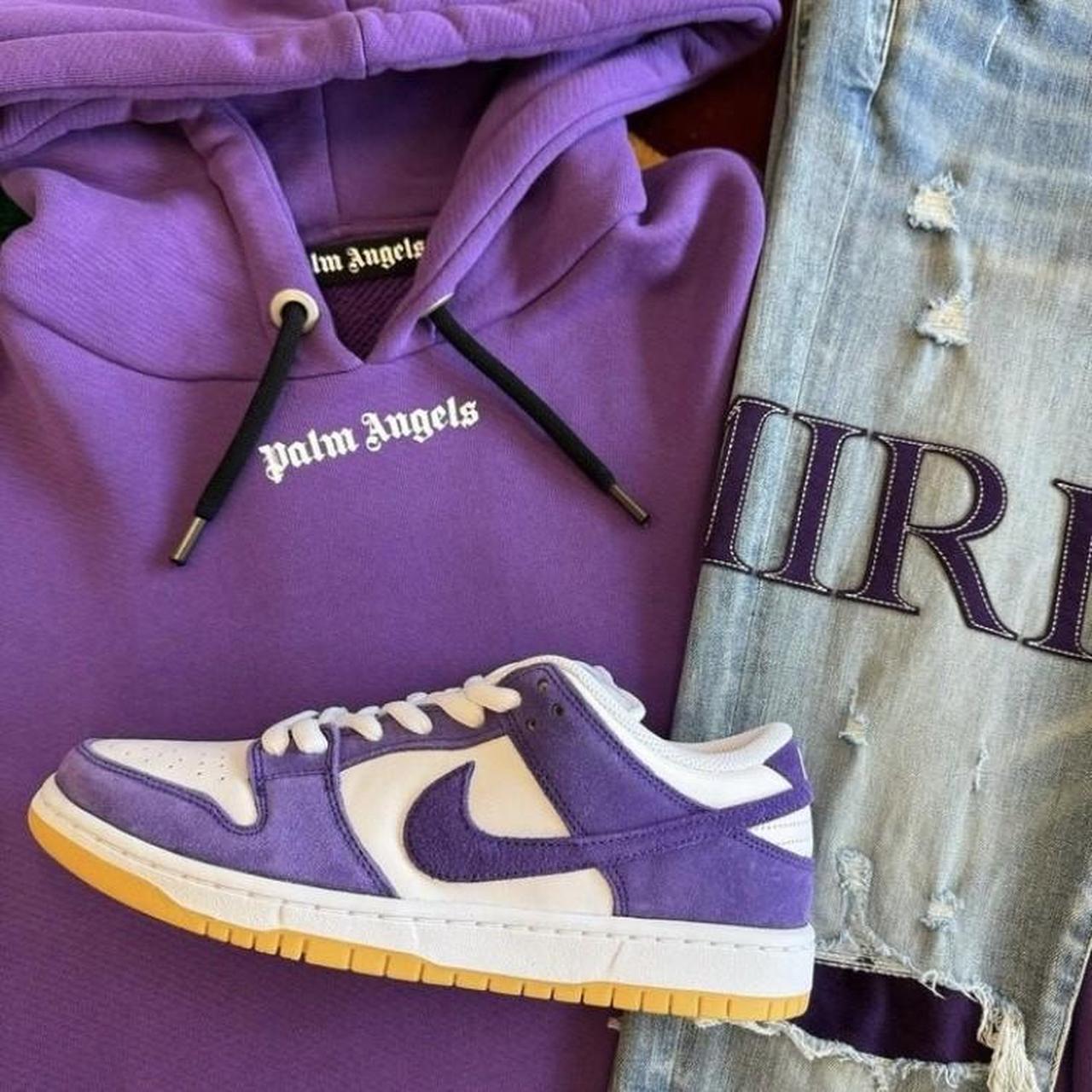 black white purple dunks