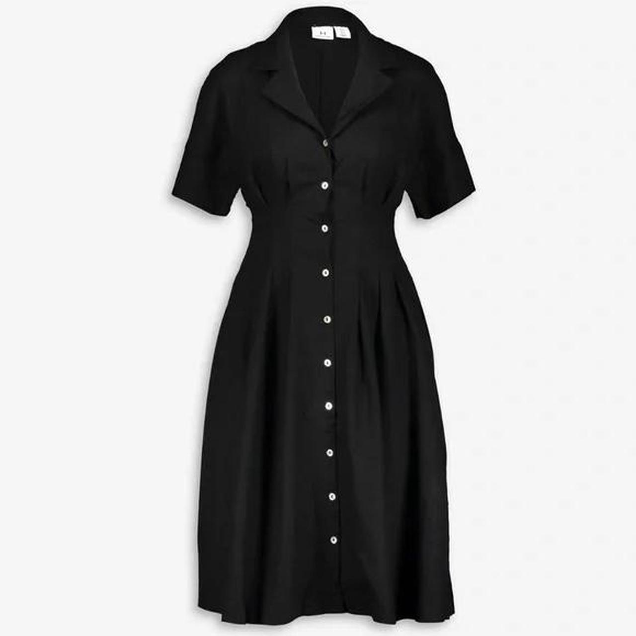 H by Halston Black Linen Dress vintagebrand plussize