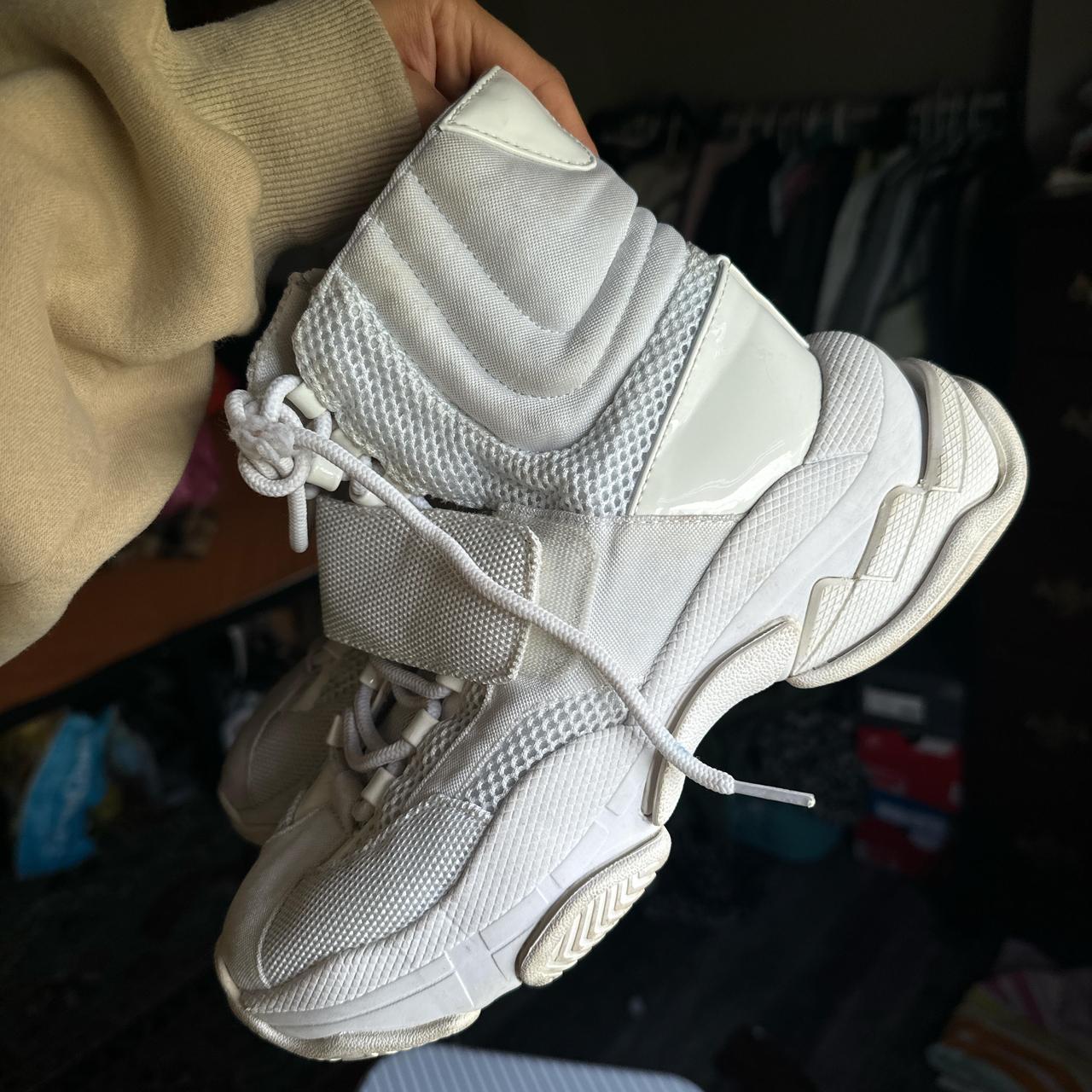 White platform trainers Depop