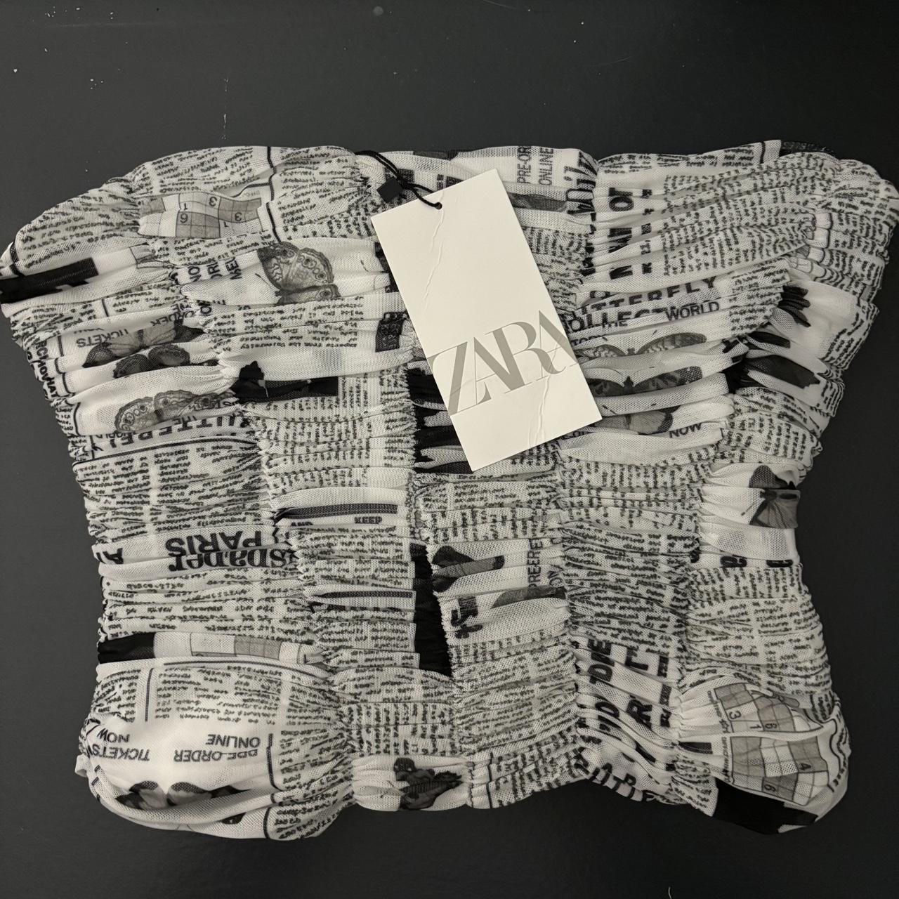 ZARA CORSET Newspaper print corset New with tags Depop