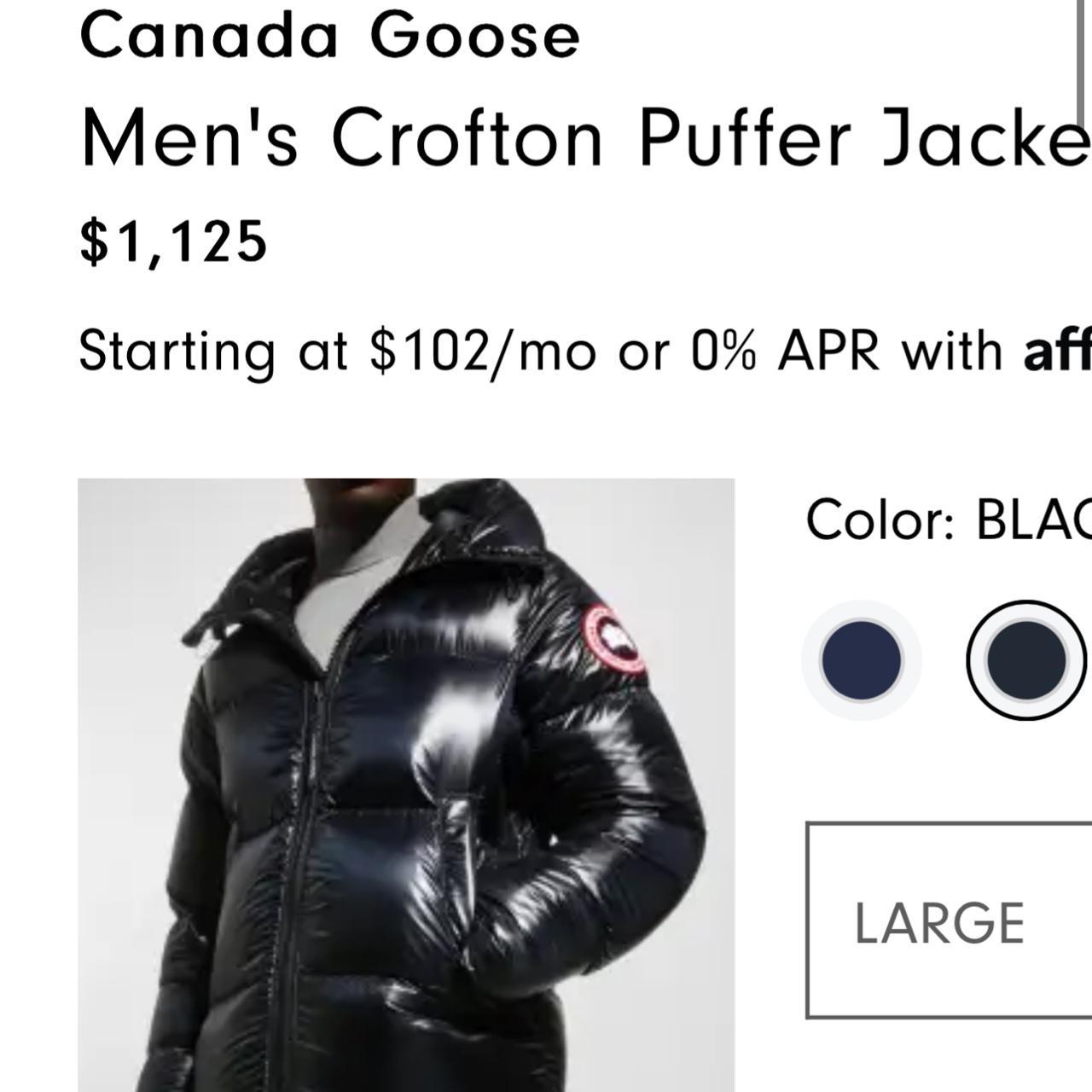 Canada Goose black puffer jacket size L Bought from. Depop