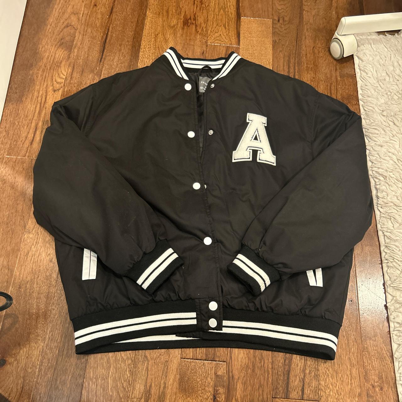 Primark Women's Varsity Jacket Black/White S – Black and white