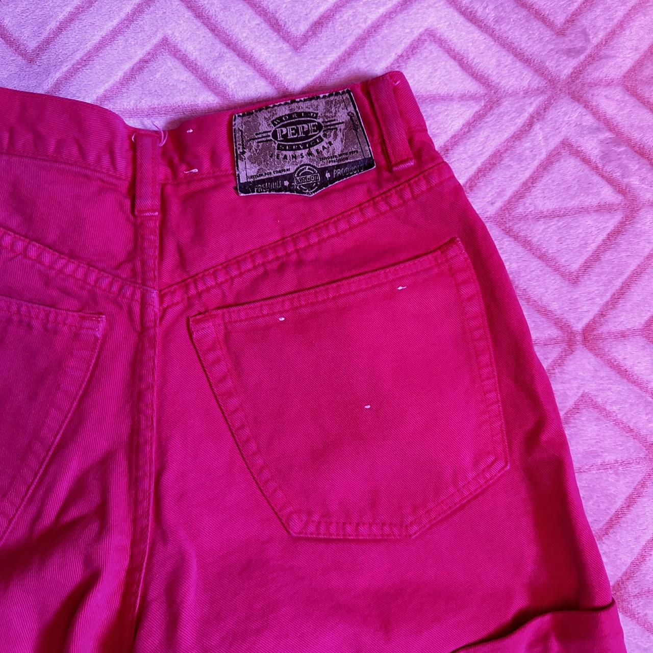 Vintage hot pink mom denim shorts In very good... - Depop