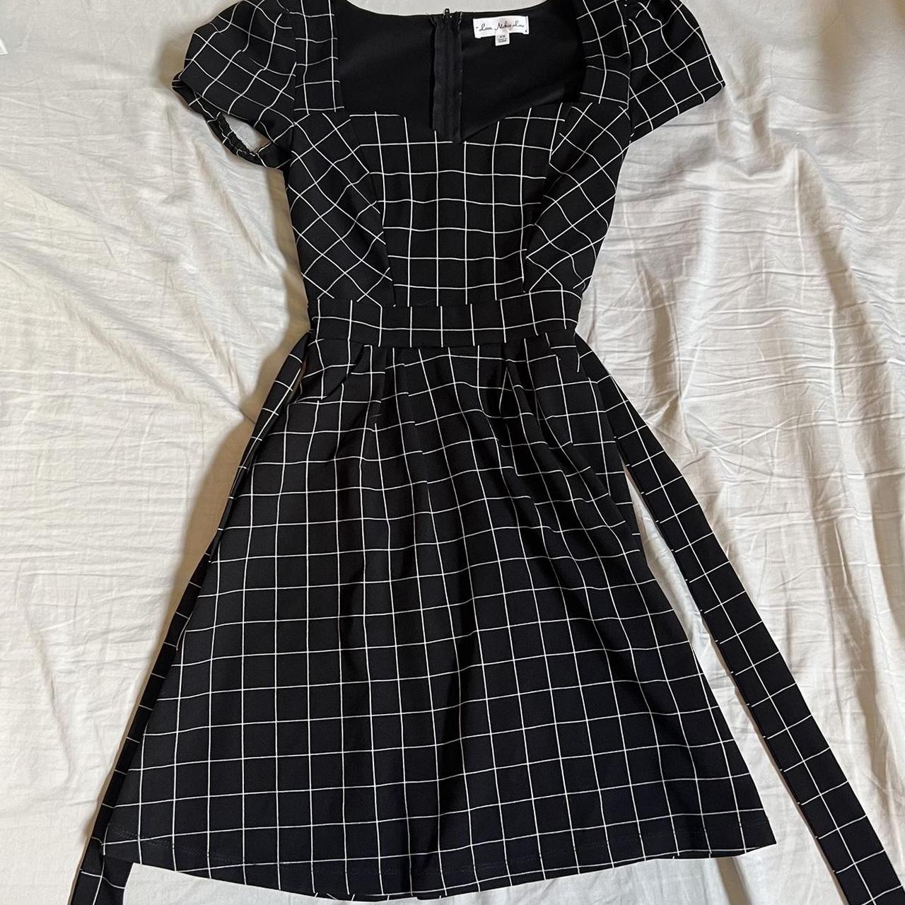 Black and white grid dress best sale