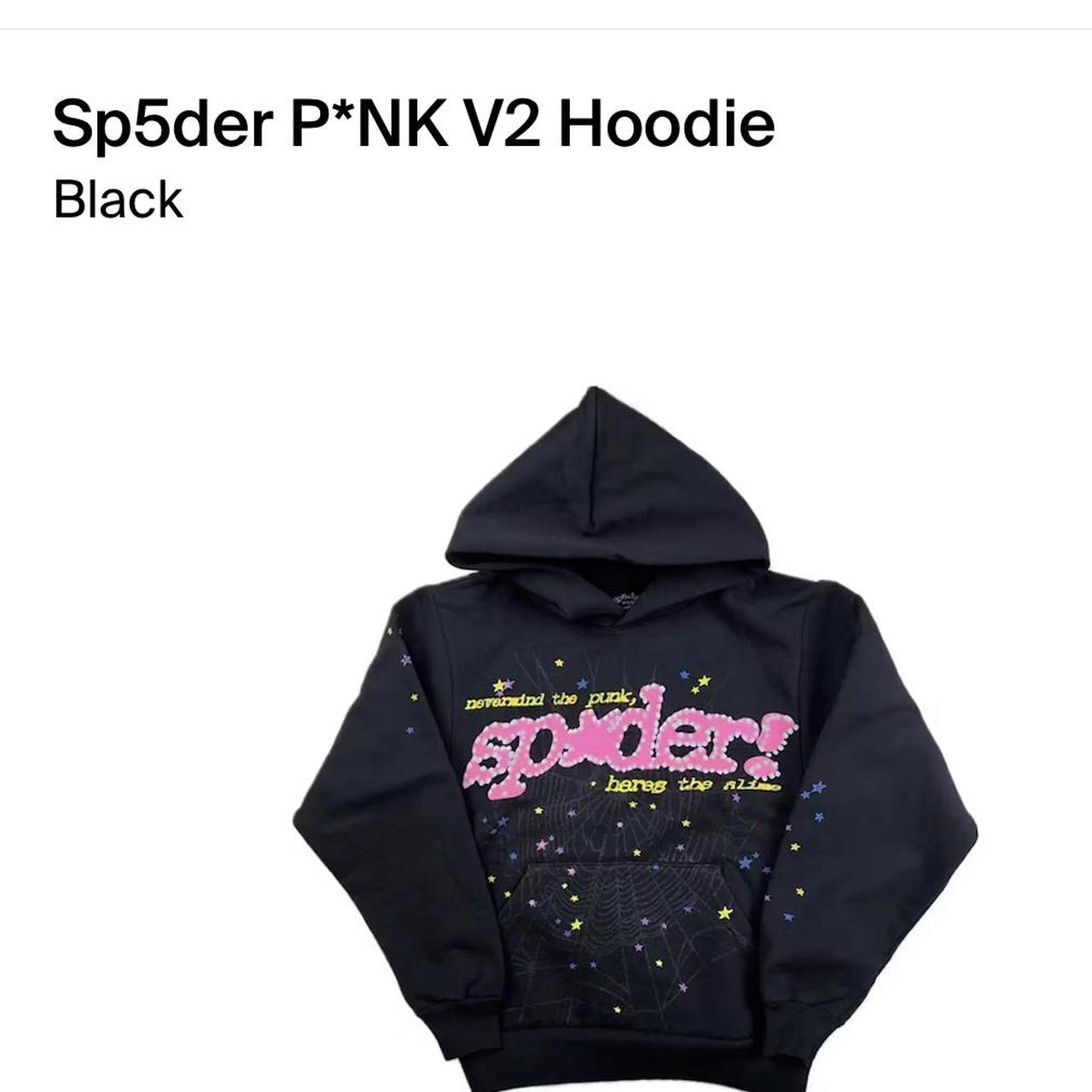 Sp5der P*NK V2 Hoodie Black 1 Hoodie in the Size you | Depop
