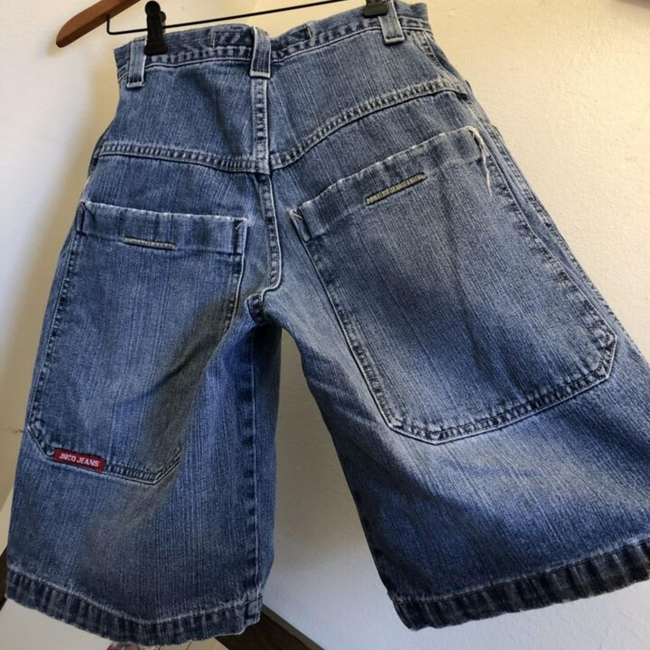 JNCO jeans 28 Python Snake Jorts Blue Embroidered... - Depop