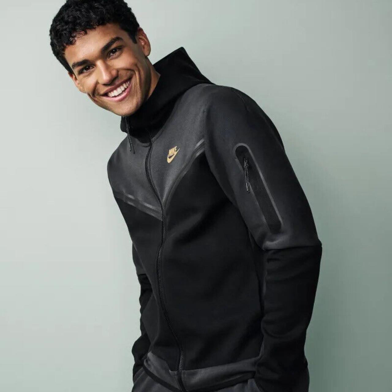 HOT Nike Tech Fleece Gold And Black Hoodie Nike NIKE TECH