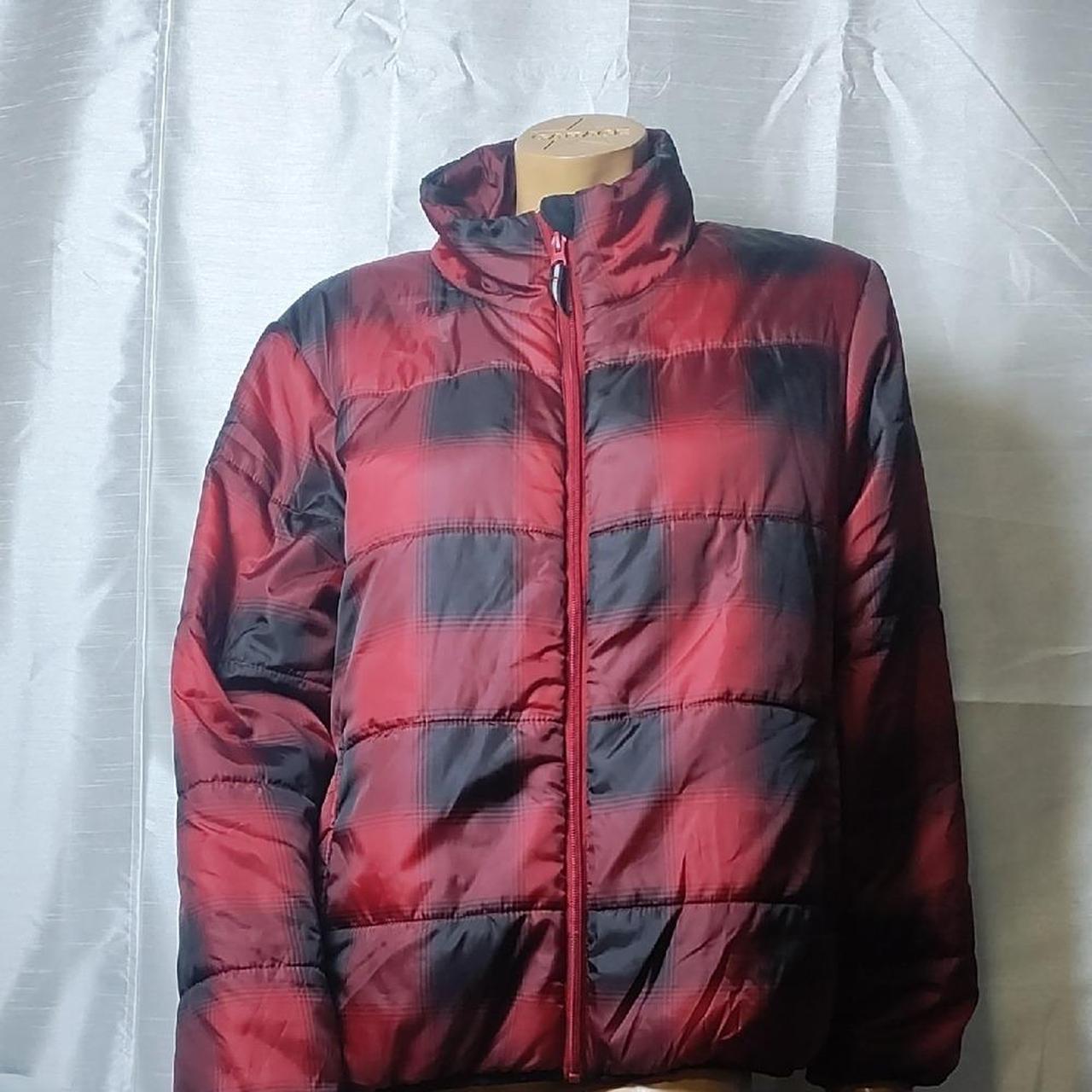 Universal Thread Women's Puffer Jacket - Red/Blac… - image 2