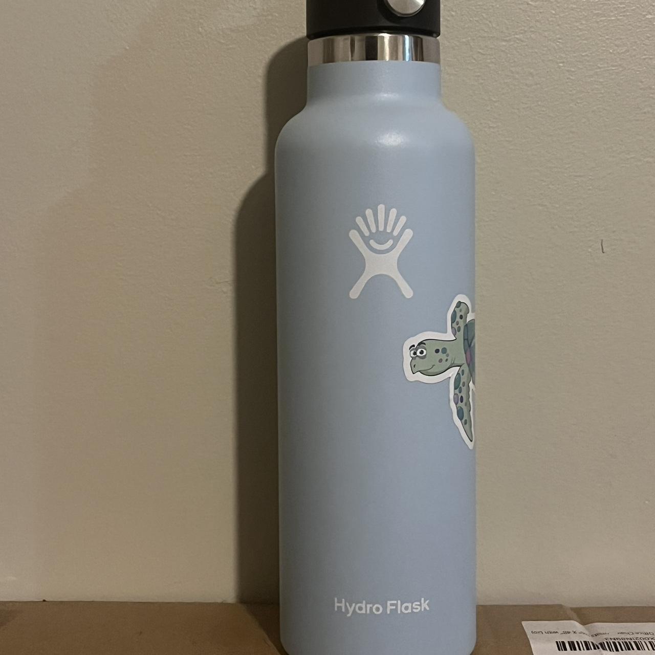 Hydro Flask blue and white water bottle (sticker