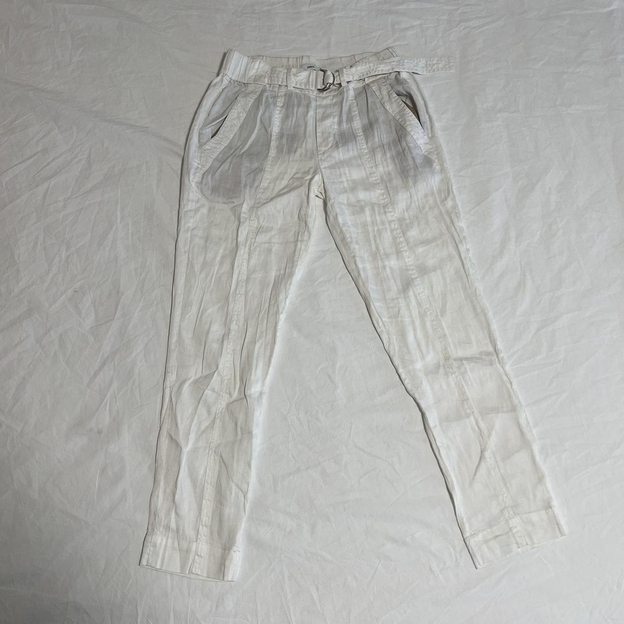 Vince white linen on sale pants