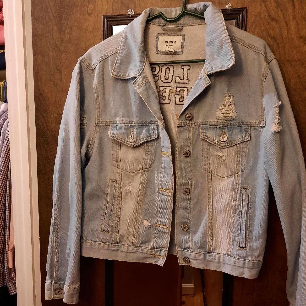 Forever 21 distressed jean jacket best sale