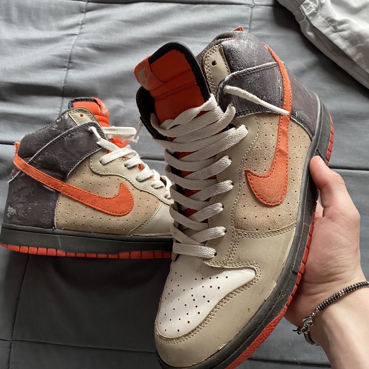 Vintage Nike dunk high Team Orange light Bone, Worn...