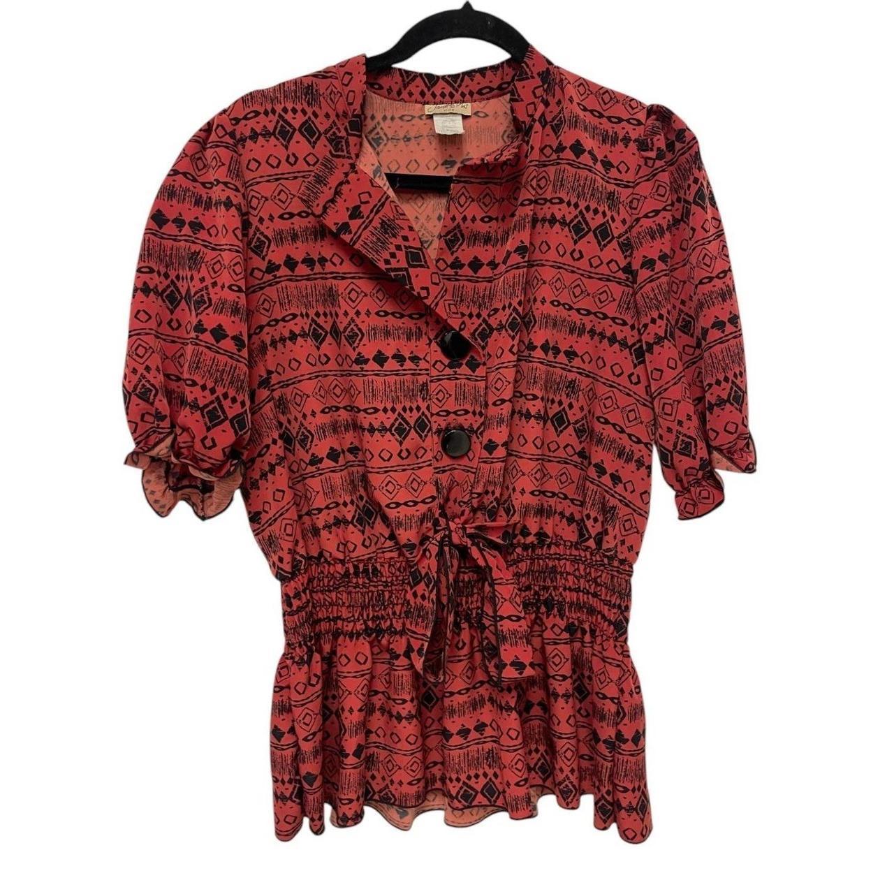 Women's Blouse - Red - XL – Janette Plus Red Geom… - image 1