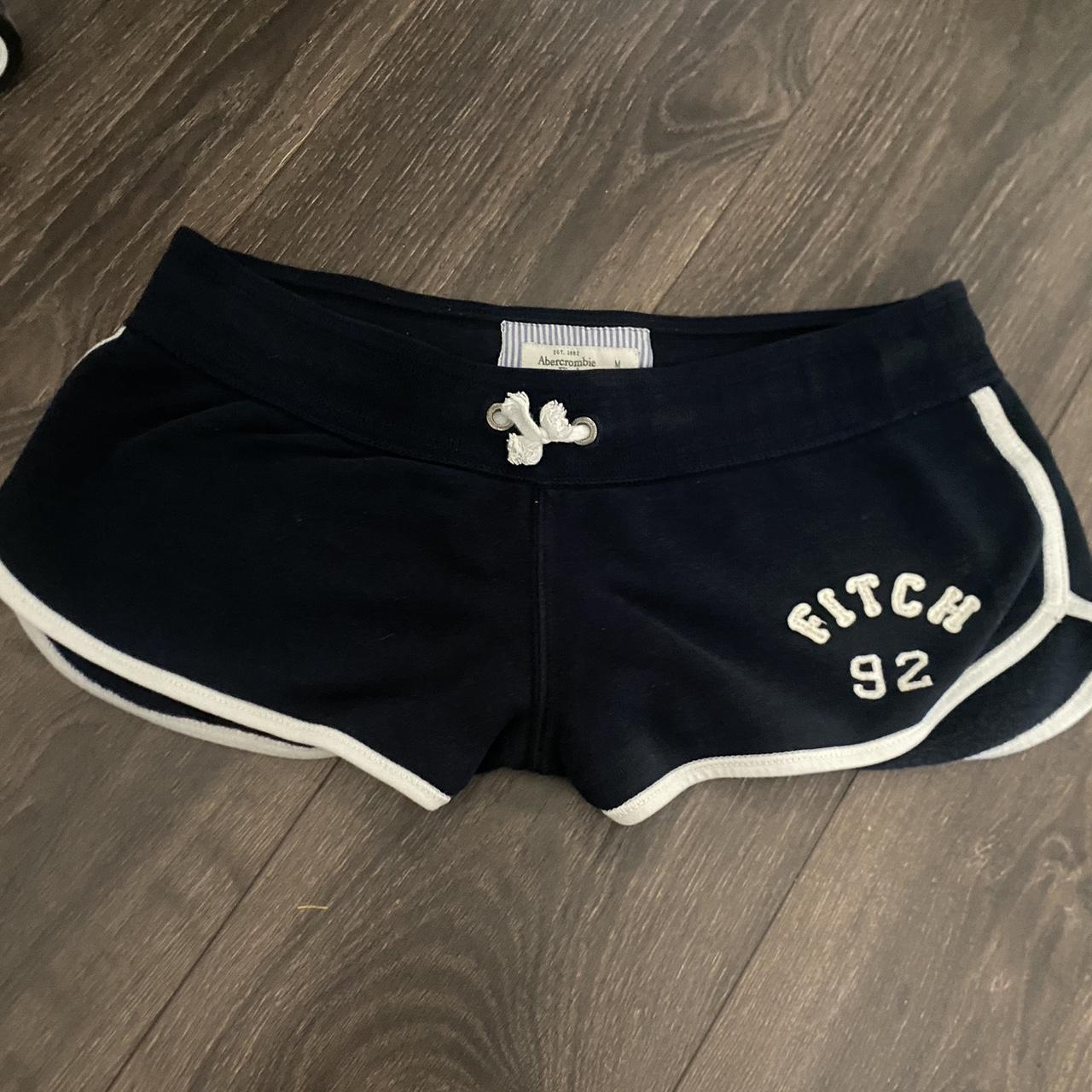 Abercrombie & fitch mini shorts -small white patch... - Depop