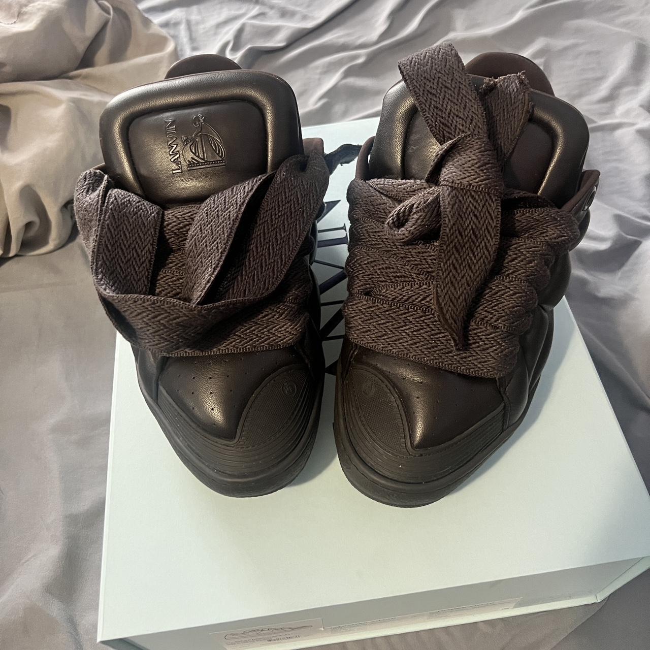 dark brown lightly worn lanvin sneaker Size 43(US 10) - Depop