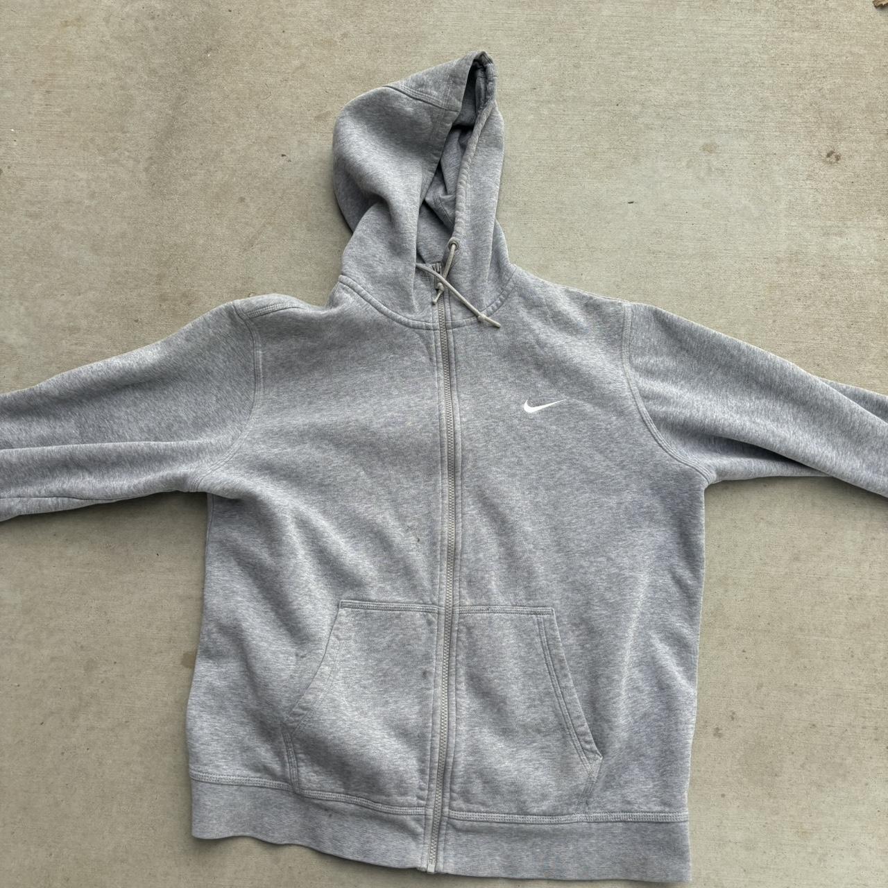 mens nike zip up hoodie grey