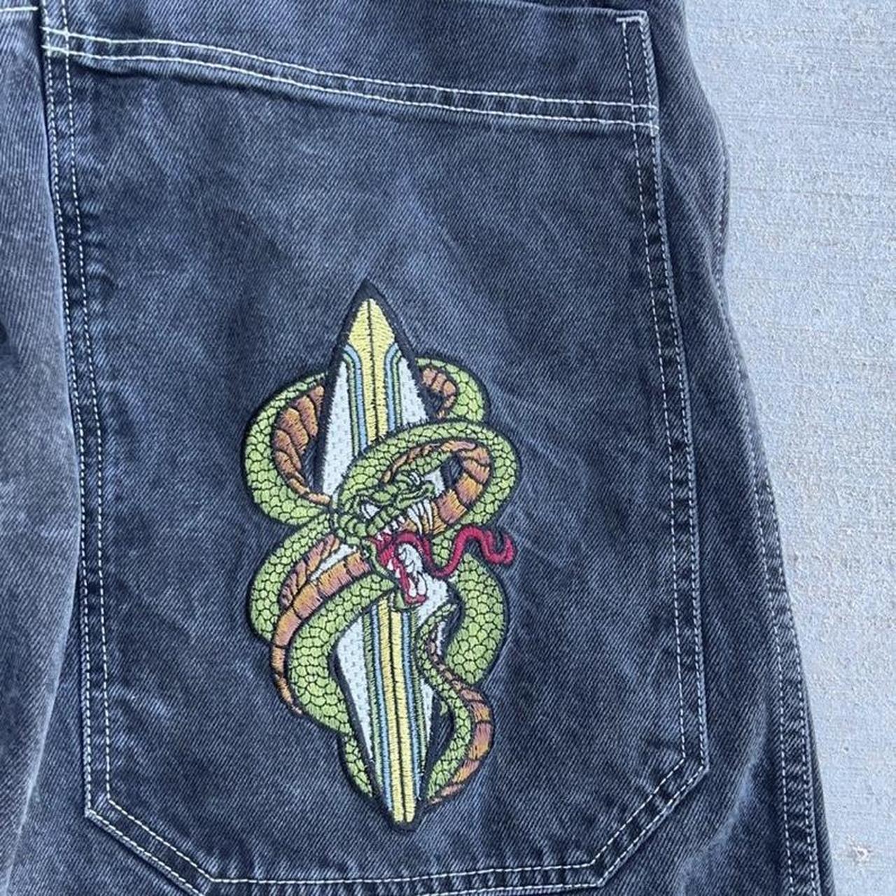 Jnco snake jorts 34’ looking to trade for jnco or... - Depop