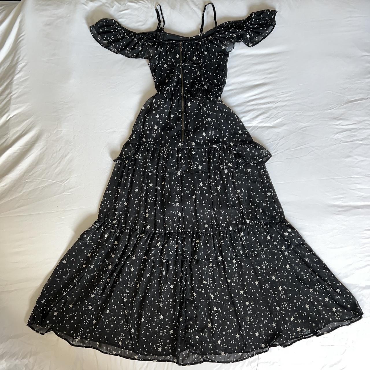 ✮ Black Ruffle Maxi Off the Shoulder Dress