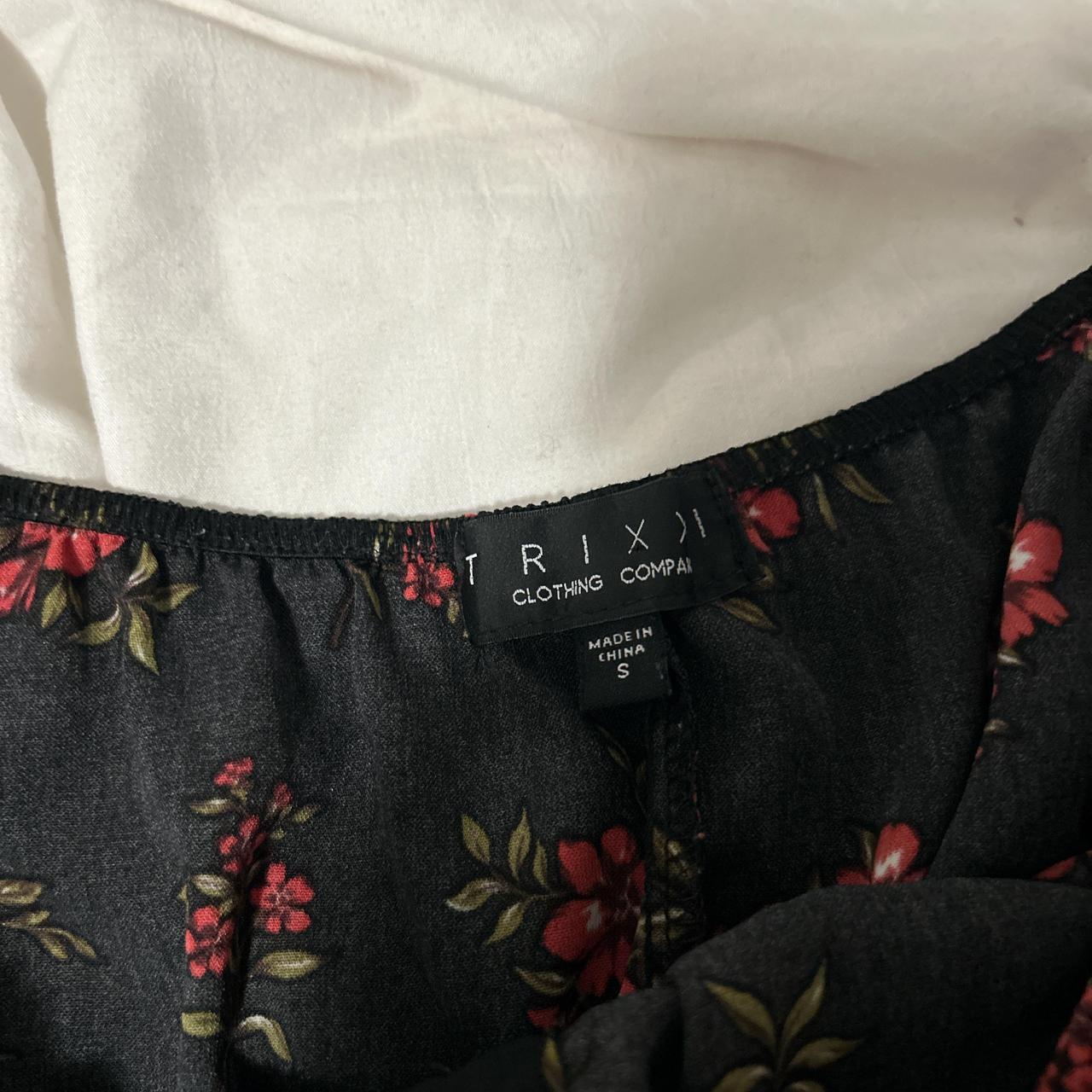 Floral Mini Dress red and black Bought from TRIXIE... - Depop
