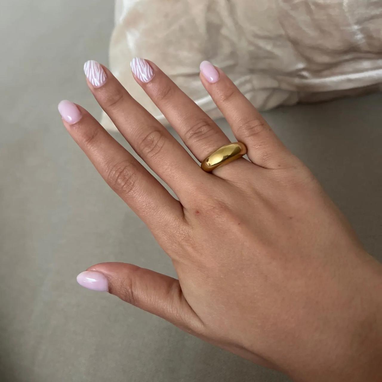 Simple Stainless Steel Rings for Women Arc Rings... Depop