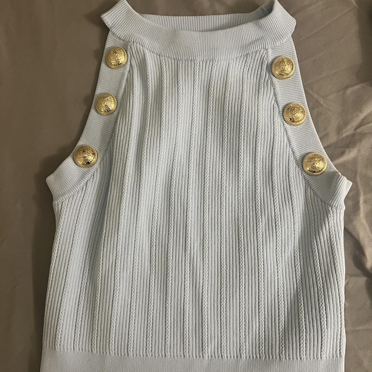 Baby blue 2piece skirt sets Never worn Balmain... Depop