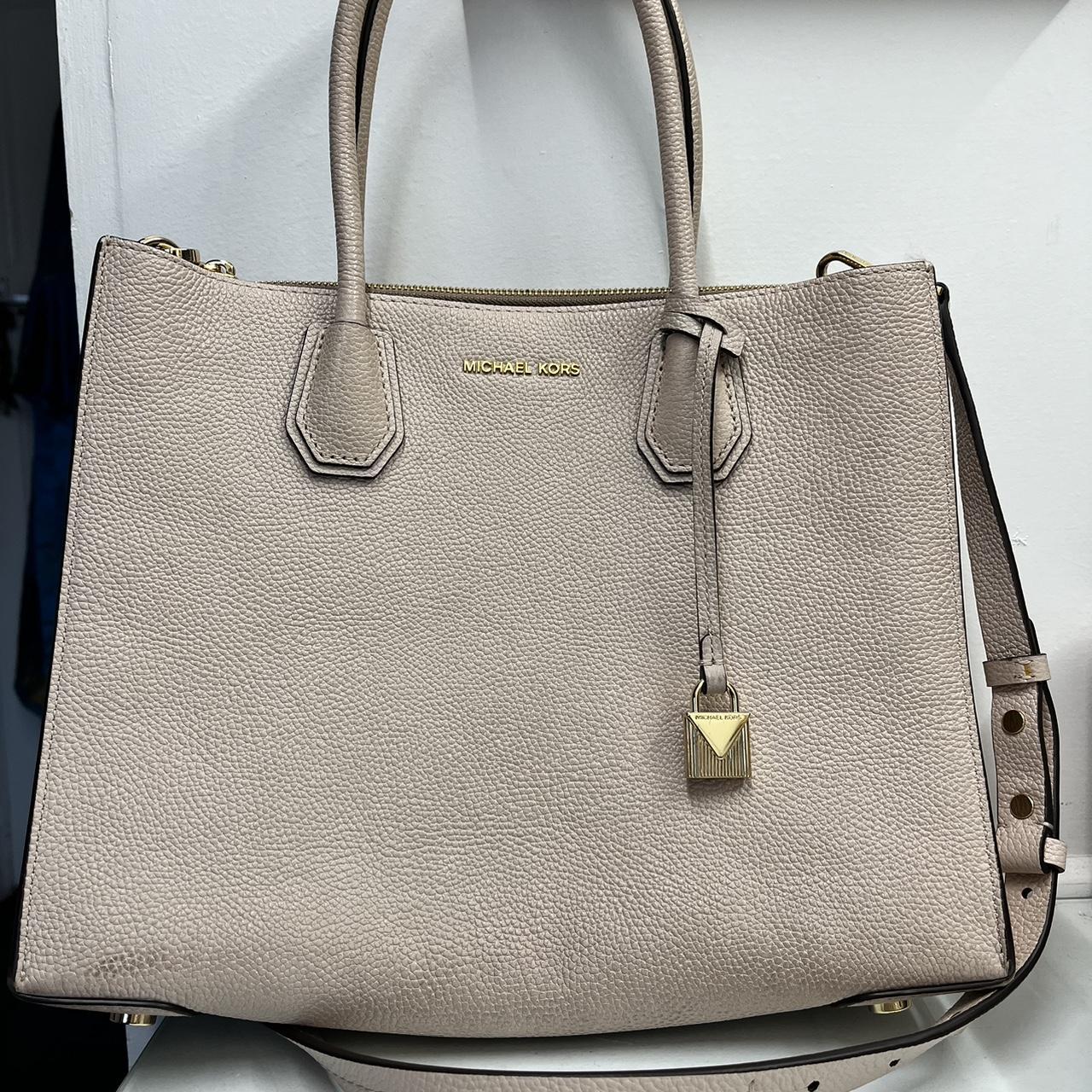 Taupe Michael Kors handbag with shoulder strap