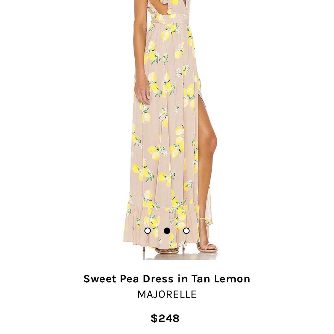 MAJORELLE Sweet Pea dress in Tan Lemon Depop