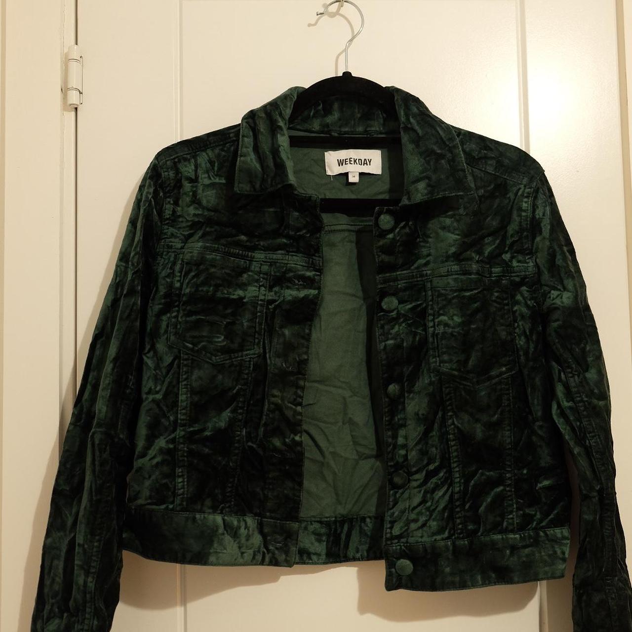 Dark green velvet jacket ladies best sale