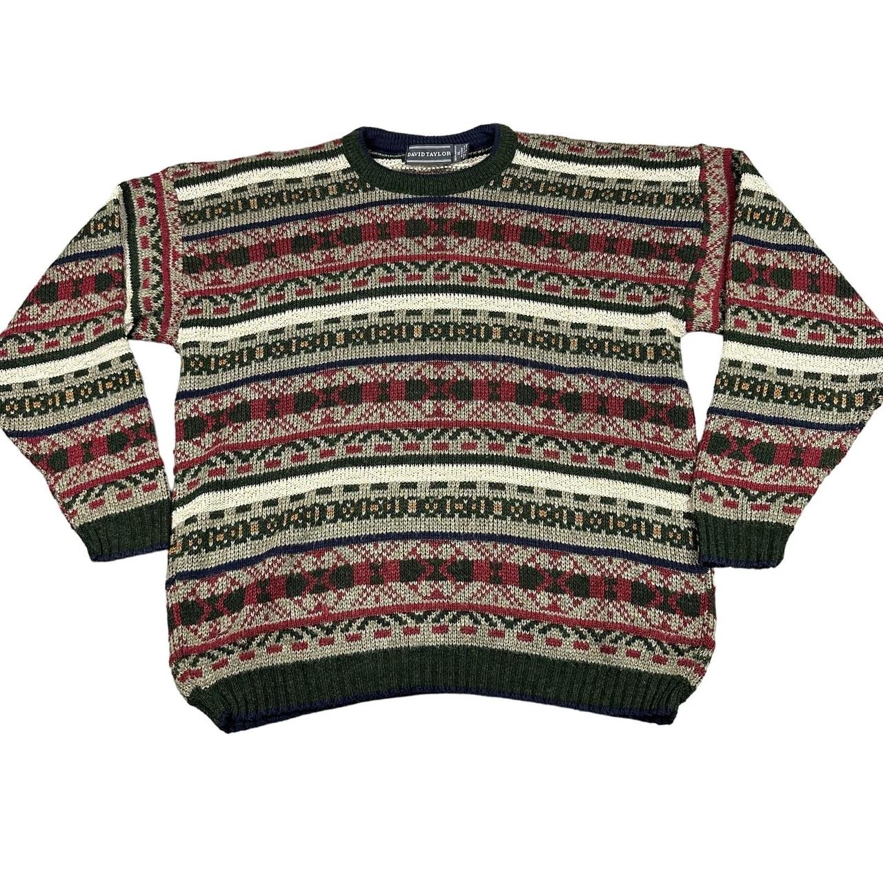 DAVID TAYLOR XL vintage ニット Vintage David Taylor Size XL Mens Fair Isle Crewneck