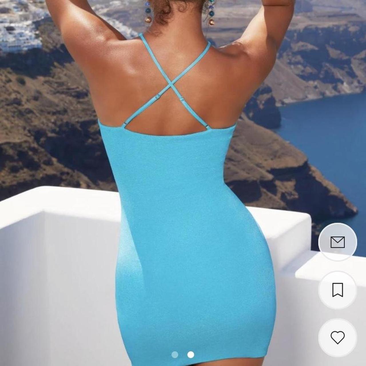 Oh Polly Women's Blue Dress Depop