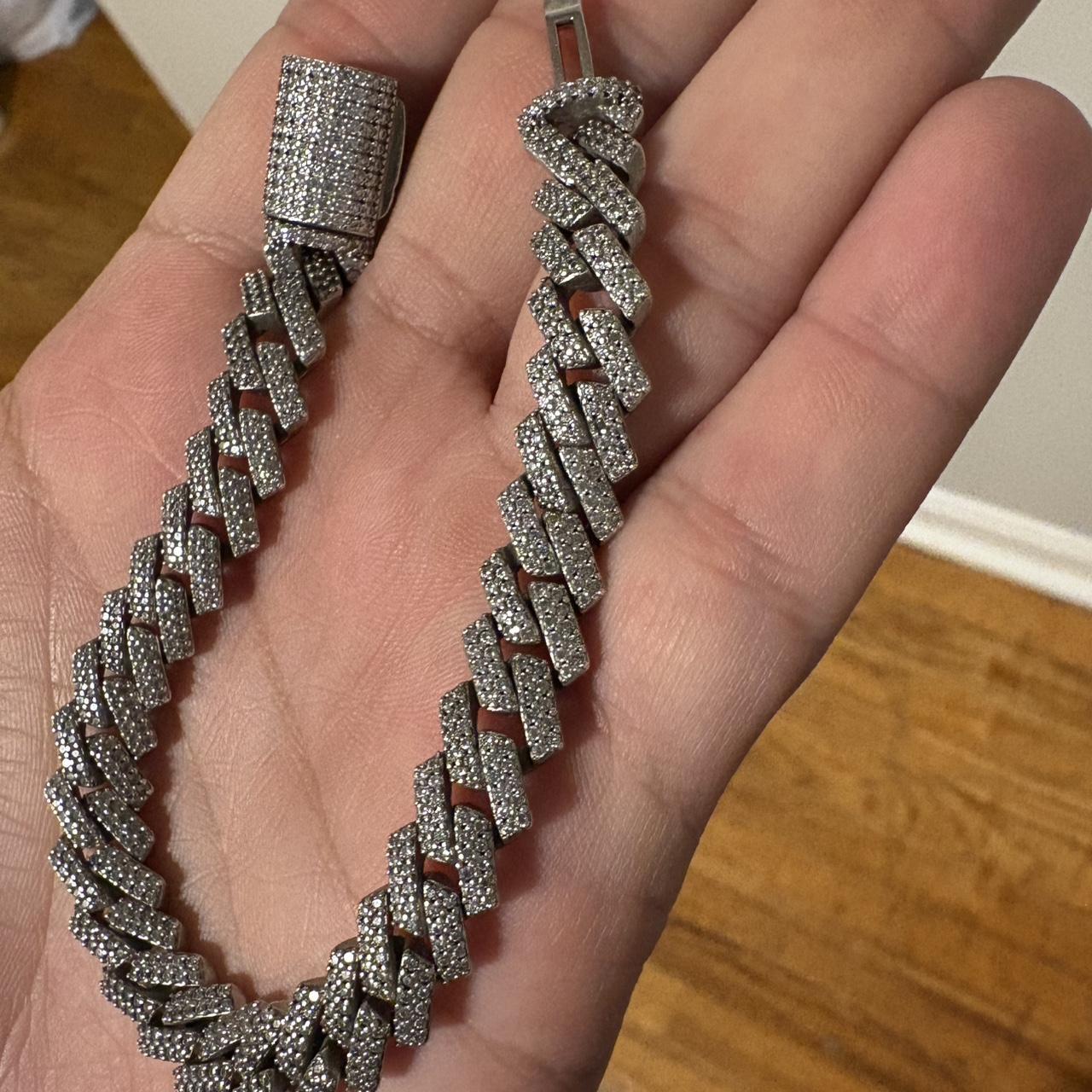 Men's Bracelet - Silver – Solid Monaco Moissanite… - image 1