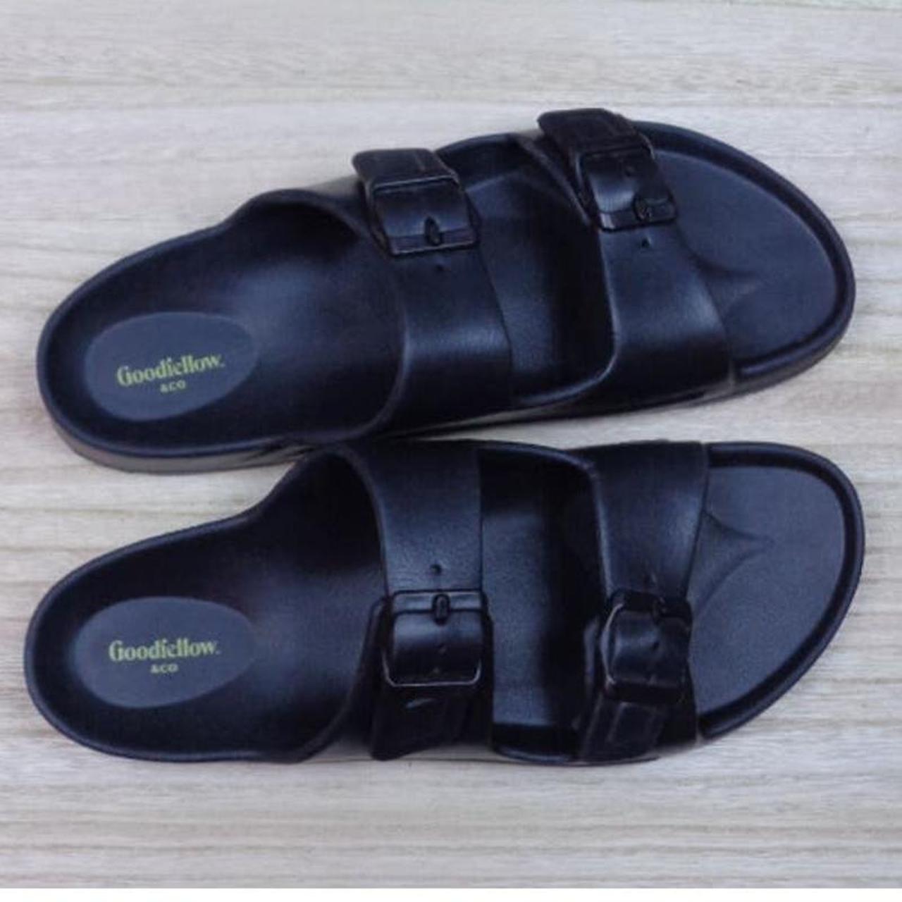 Goodfellow Double Band Slide Slip On Sandal Black... - Depop