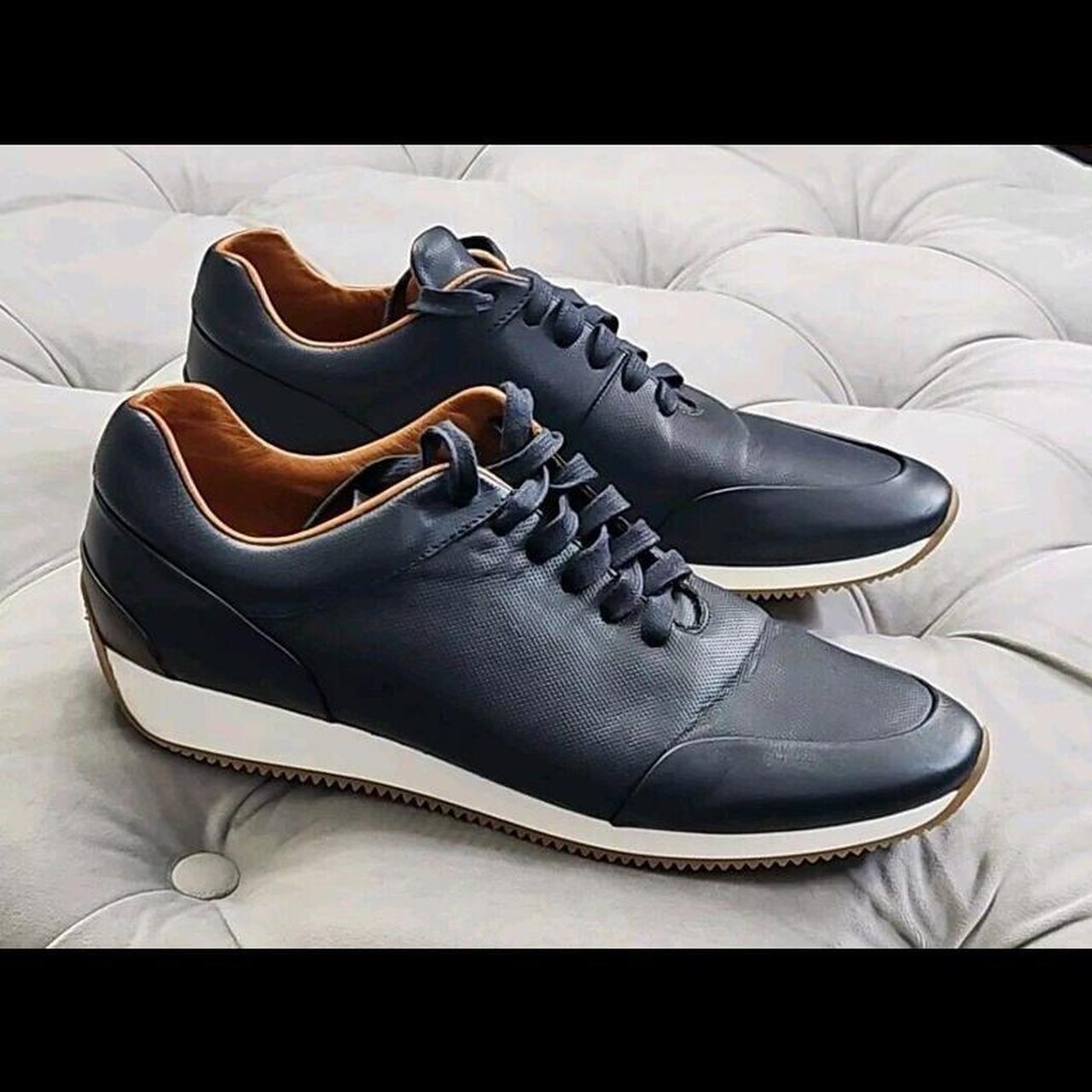 Massimo Dutti Navy Blue Leather Lace Up