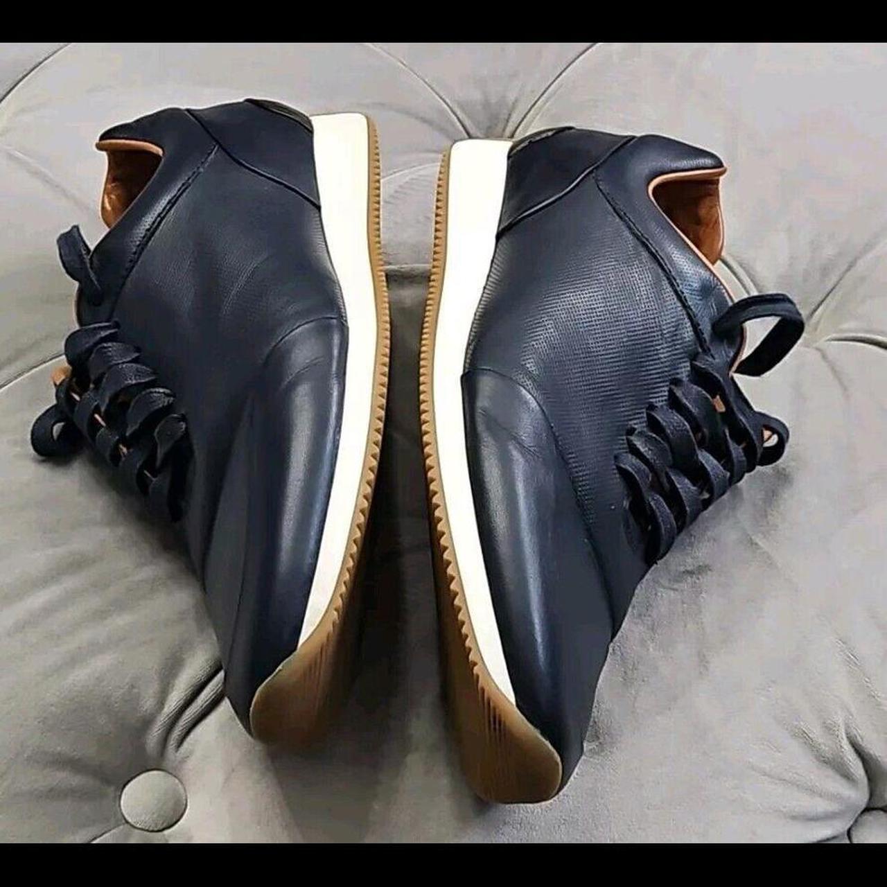 Massimo Dutti Navy Blue Leather Lace Up