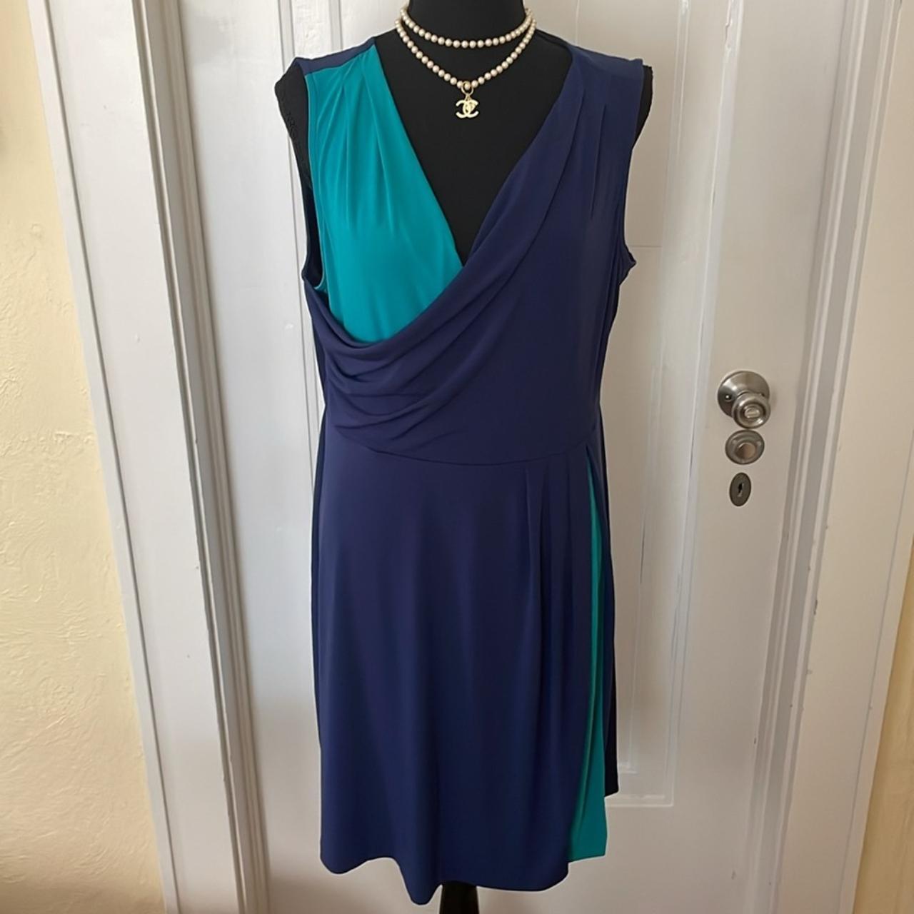 NWT Daisy Fuentes Block Party Faux Wrap dress size... - Depop