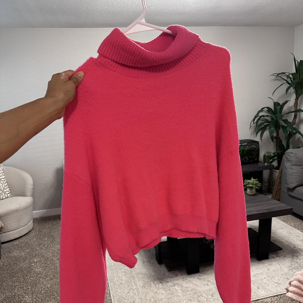 Zara hot pink turtle neck sweater, never used but... - Depop