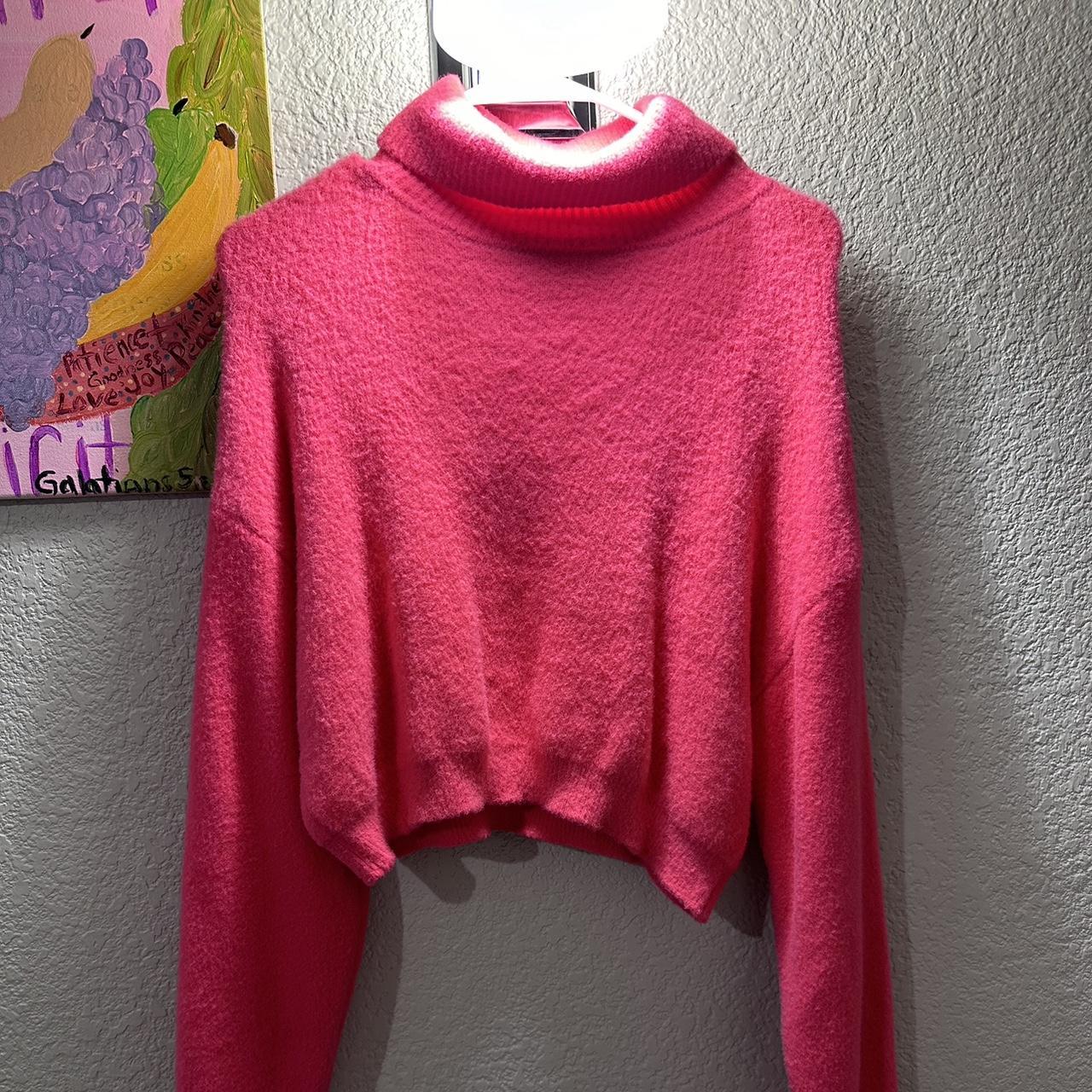 Zara hot pink turtle neck sweater never used but