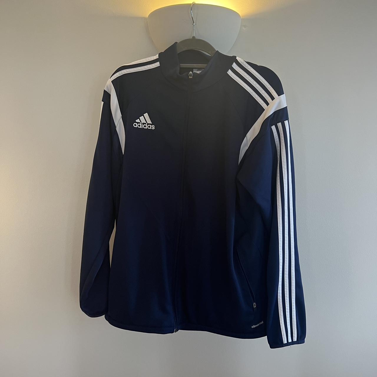 Navy Adidas climacool jacket , vintage piece and... - Depop